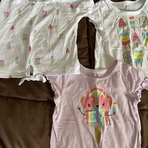 The Children's Place White and Lavender Short Sleeve Tees